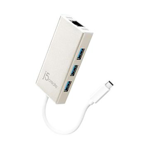 j5create - Gigabit Ethernet USB Type-C Multi Adapter with HUB - Silver